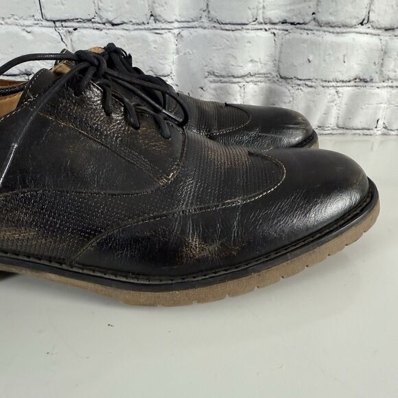 BED STU Gibson Wingtip Oxford Black Dress Shoes Brogue Leather Upper Men Size 12 - Picture 3 of 16
